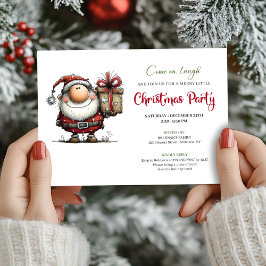 Playful Minimalist Santa Christmas Party Invites Inbjudningar