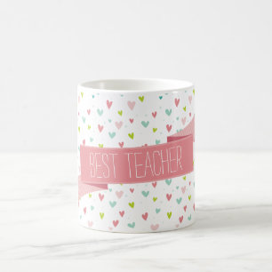 PLAYFUL MODERN HEARTS ljusa vismliknande mönster Kaffemugg