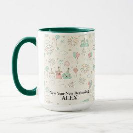 Playful New Year New Beginnings Custom Mug Mugg