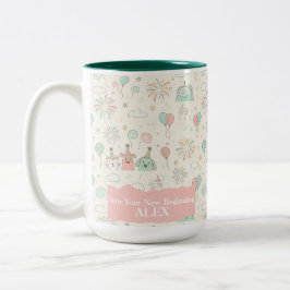 Playful New Year New Beginnings Custom Mug Två-Tonad Mugg