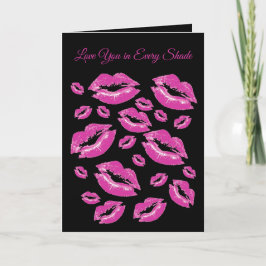Playful Pink Lip Print Flirtatious Fun Kort