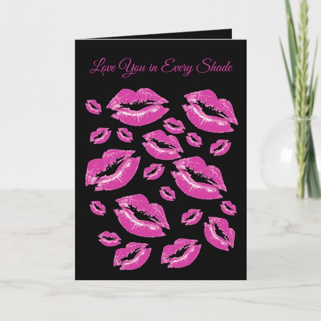 Playful Pink Lip Print Flirtatious Fun Kort (Framsida)
