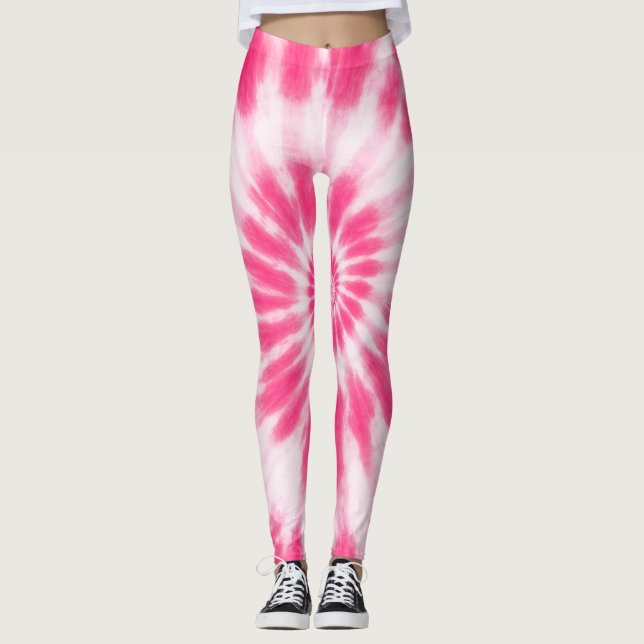 Playful Pink & White Valentine's Day Fun Colorful Leggings (Framsida)