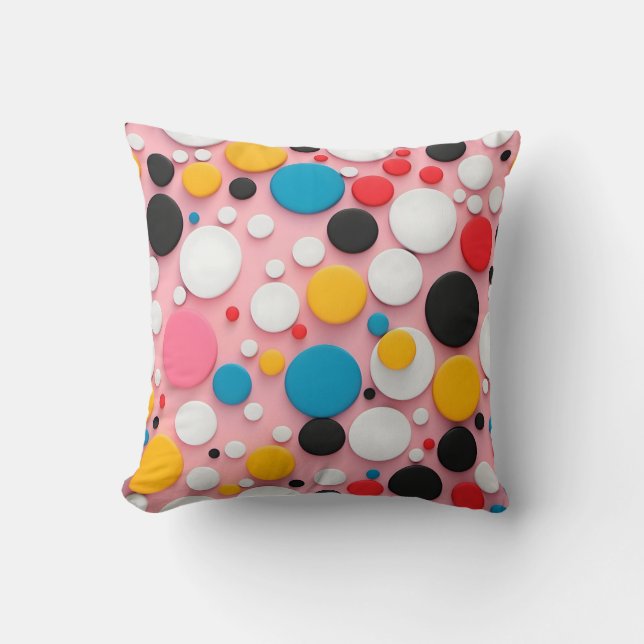 Playful Polka Dot Abstraction Kudde (Framsida)