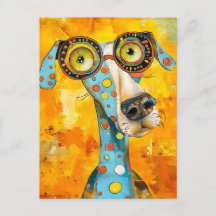 Playful Pop-Art Dog in Bright Hues