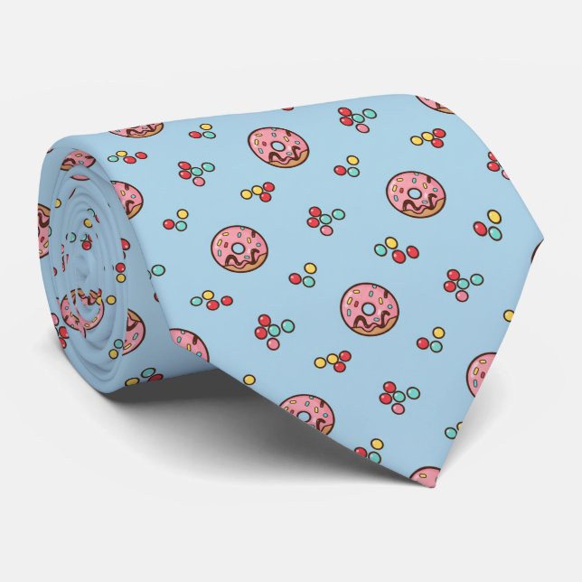 Playful Powder Blue Colorful Scattered Donut Slips (Rullad)