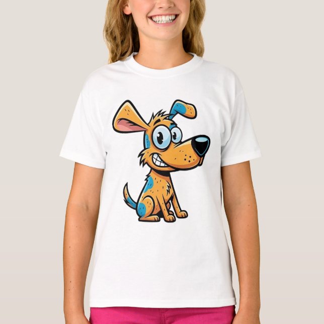 Playful Pup Kids' Pullover Hoodie T Shirt (Framsida)