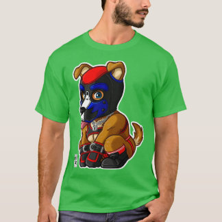 PLAYFUL PUPPY BLUE RED MASK BEARZOO SERIE T SHIRT