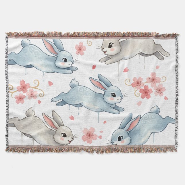 Playful Rabbits in a Blooming Dream Filt (Framsidan)