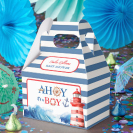 Playful Red Blue Nautical Waves Baby Shower Presentaskar