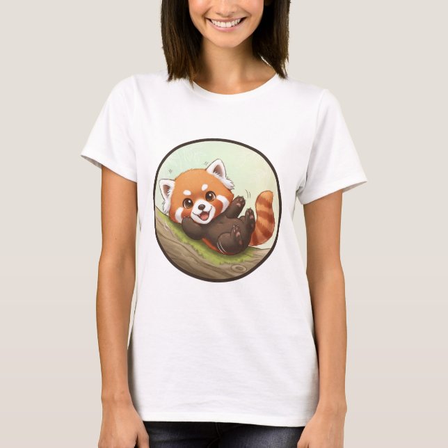 Playful Red Panda Forest Tee (Framsida)