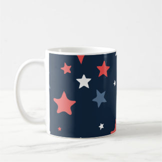 Playful Red White Blue Star Notebook Kaffemugg