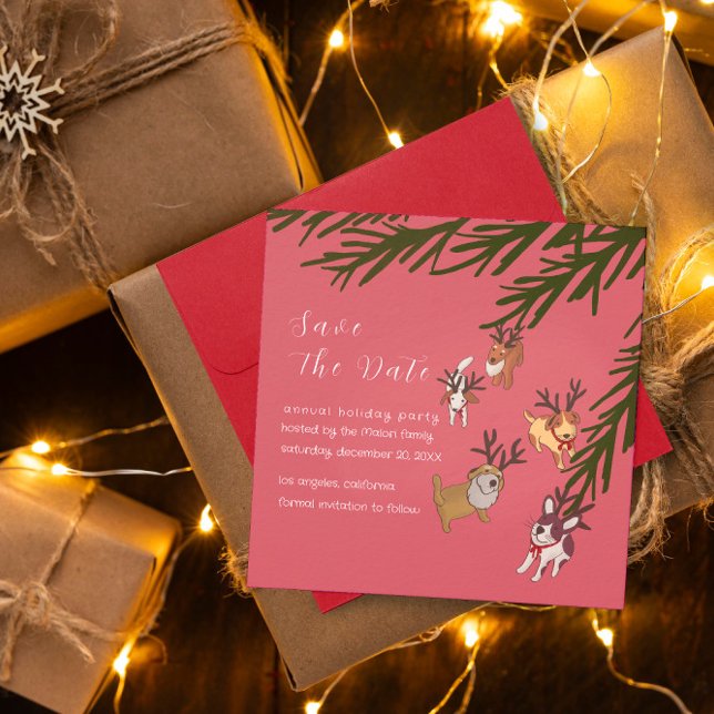 Playful Reindeer Dogs Christmas Illustration Spara Datumet (Skapare uppladdad)