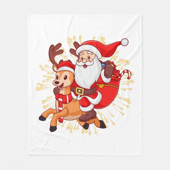 **"Playful Santa Claus Design – Fun and Festive Ch Fleecefilt (Framsidan)