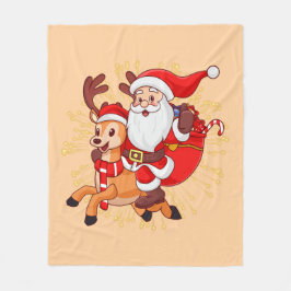 **"Playful Santa Claus Design – Fun and Festive Ch Fleecefilt