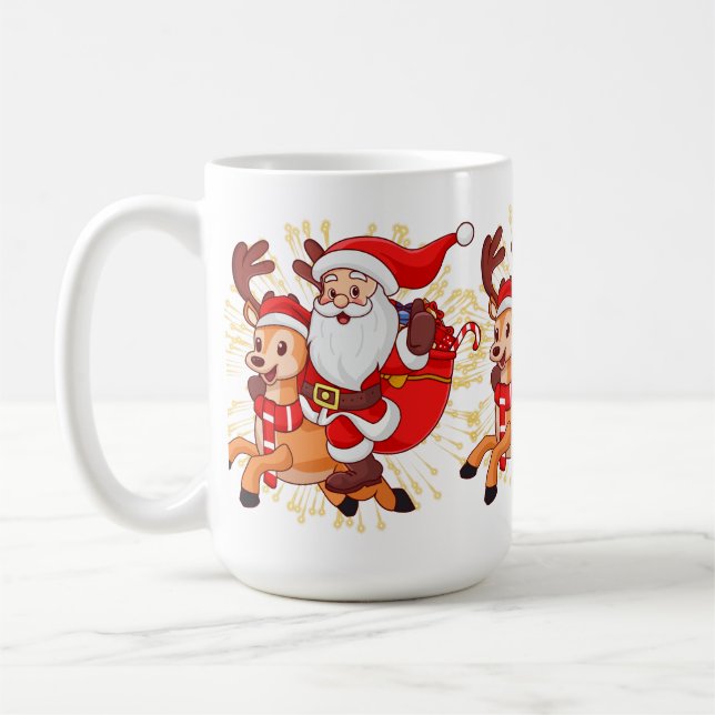**"Playful Santa Claus Design – Fun and Festive Ch Kaffemugg (Vänster)