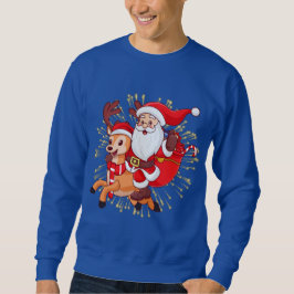 **"Playful Santa Claus Design – Fun and Festive Ch Lång Ärmad Tröja