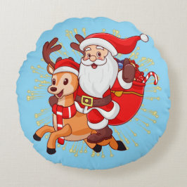 **"Playful Santa Claus Design – Fun and Festive Ch Rund Kudde