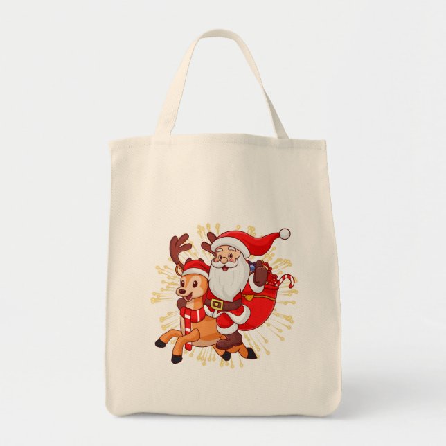 **"Playful Santa Claus Design – Fun and Festive Ch Tygkasse (Framsidan)