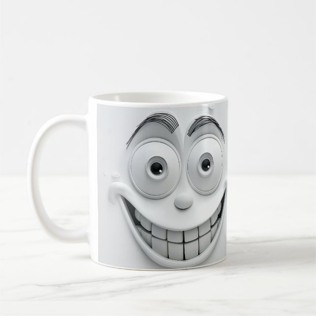 Playful Sarcastic Face 3D Mug Wrap Design Kaffemugg (Vänster)
