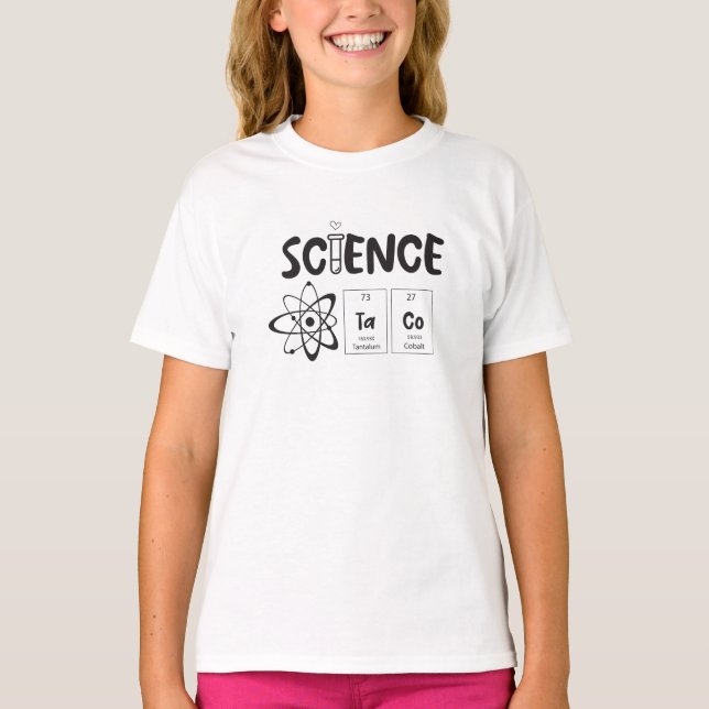 Playful Science TaCo Typography  T Shirt (Framsida)