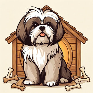 Playful Shih Tzu Dog House  Tygkasse