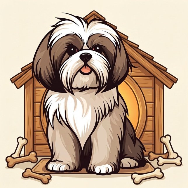 Playful Shih Tzu Dog House  Tygkasse (Cute Adorabel Shih Tzu Art!)