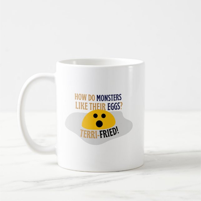 Playful Simple Humor Dad Jokes Monsters Punny Kaffemugg (Vänster)