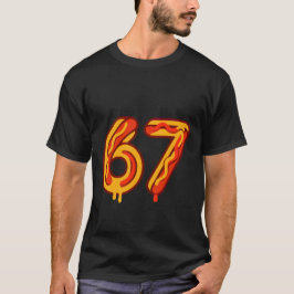 Playful Six Seven Number Meme Matching Hot Dog  T Shirt