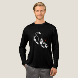 Playful Soccer Cat Ink Brush Art - Asian Style T Shirt