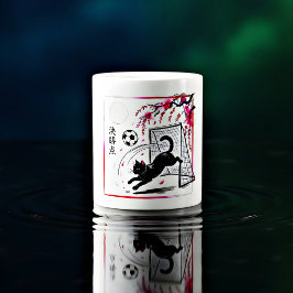 Playful Soccer Cat Mug Perfect Gift for Cat Lovers Jumbo Mugg