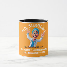 Playful Surgeon Cartoon Artwork for Medical Profes Mugg