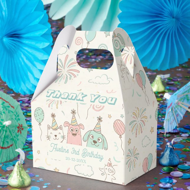 Playful Sweet and Three Kids Birthday Favor Box Presentaskar (Part)