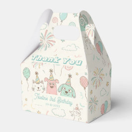 Playful Sweet and Three Kids Birthday Favor Box Presentaskar