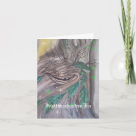 Playful tree spirit blessings card kort