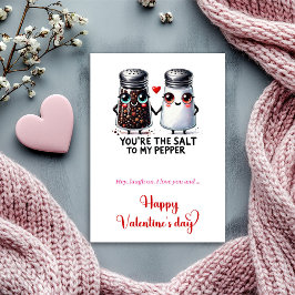 Playful Valentine Card Funny Cartoon Food Quote Julkort