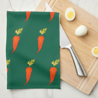 Playful Watercolor Carrot Kökshandduk