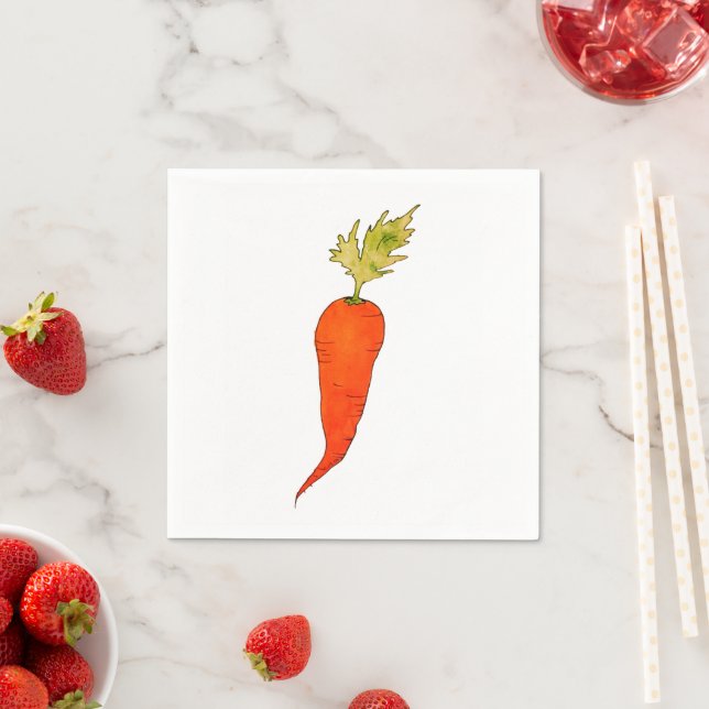 Playful Watercolor Carrot Pappersservett (Insitu)