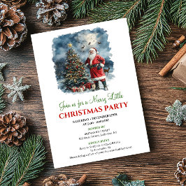 Playful Watercolor Christmas Scene Holiday Invite Inbjudningar