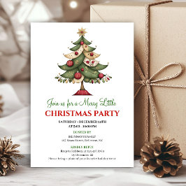 Playful whimsical Christmas tree event invitation Inbjudningar