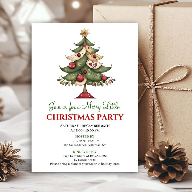 Playful whimsical Christmas tree event invitation Inbjudningar (Playful whimsical Christmas tree event invitation)