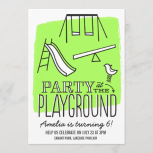 Playground Party Inbjudan - Lime