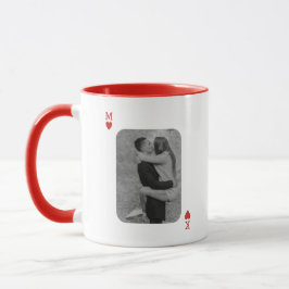 Playing Card Couple Photo Romantic Love Heart Gift Mugg