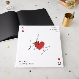 Playing Card Heart Casino Nevada Vegas Wedding Gästböcker
