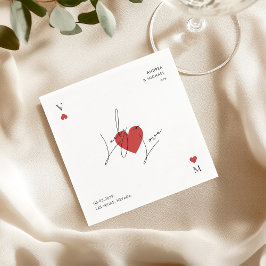 Playing Card Heart Casino Nevada Vegas Wedding Pappersservett