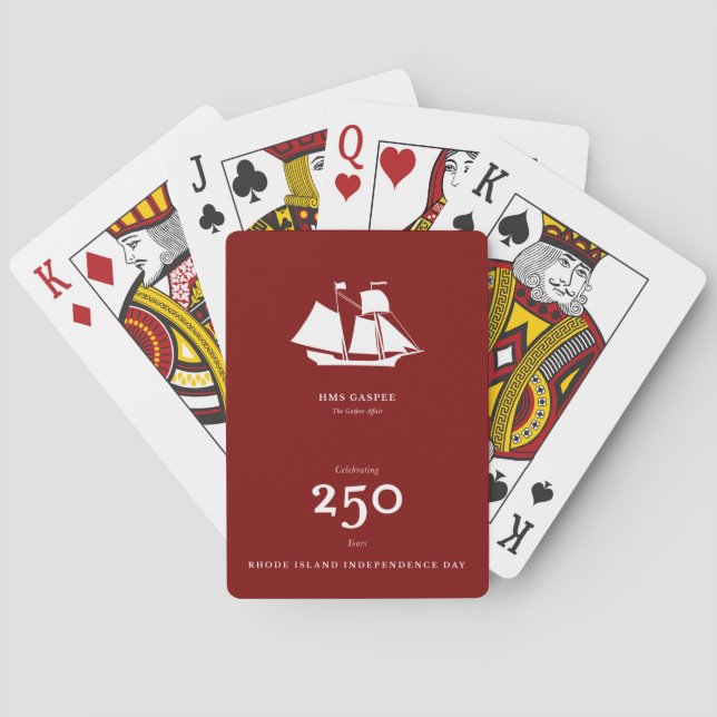 Playing Cards — HMS Gaspee Casinokort (Baksidan)