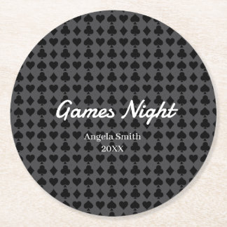 Playing Cards Pattern Coaster – Casino Night, Game Underlägg Papper Rund