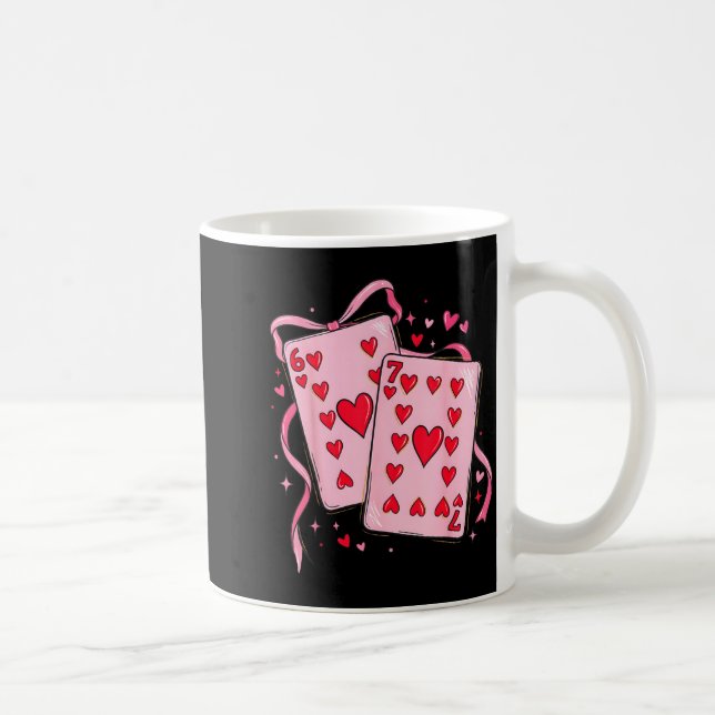 Playing Cards Valentine 6 7 67 Six Seven Valentine Kaffemugg (Höger)