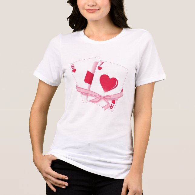Playing Cards Valentine 6 & 7 Romantic Gift T Shirt (Framsida)