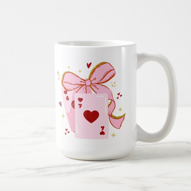 Playing Cards Valentine 6 7 shirt, valentine Kaffemugg (Höger)